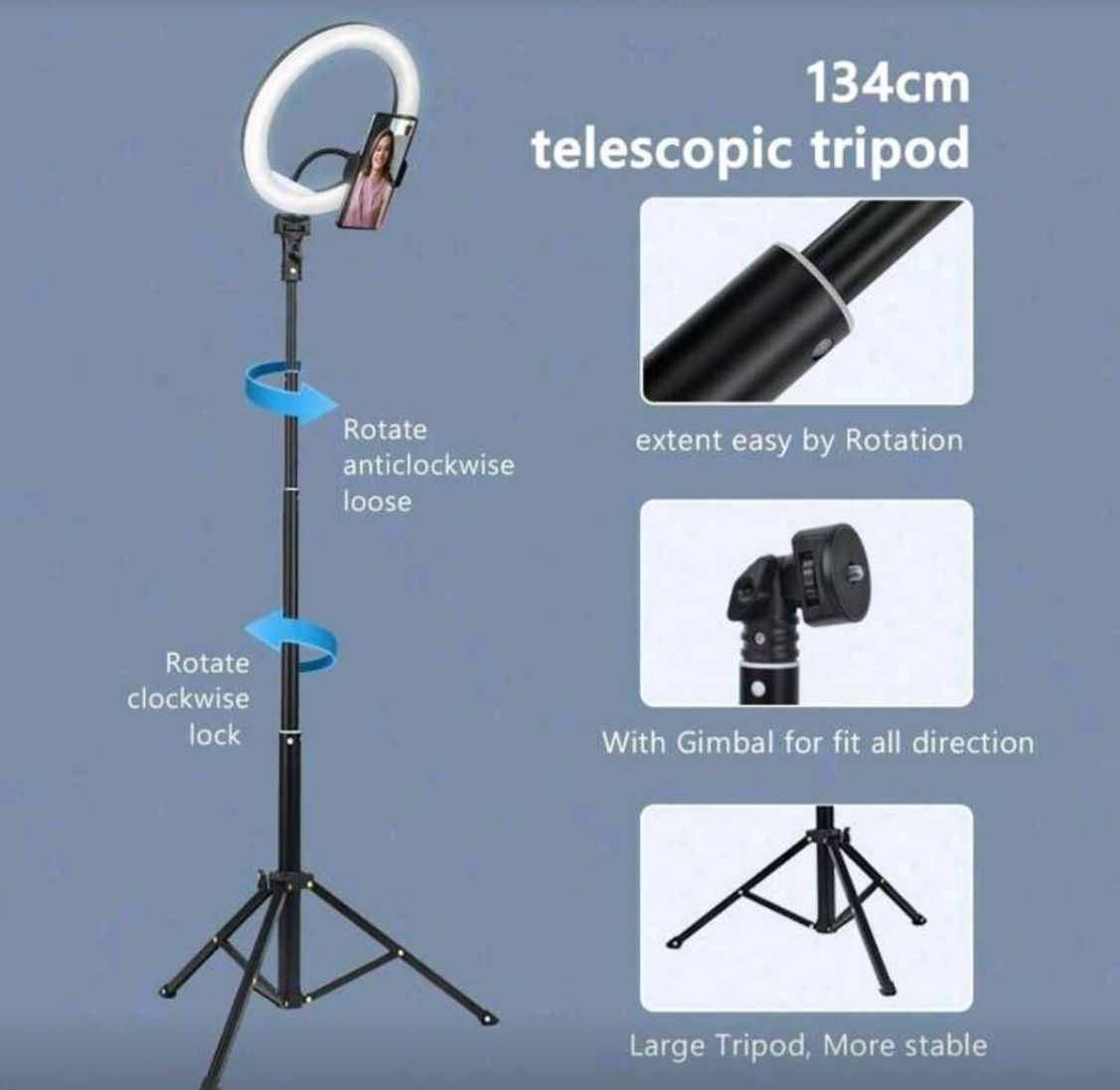 AXNEN 10inch Selfie Ring Light With Optional Tripod