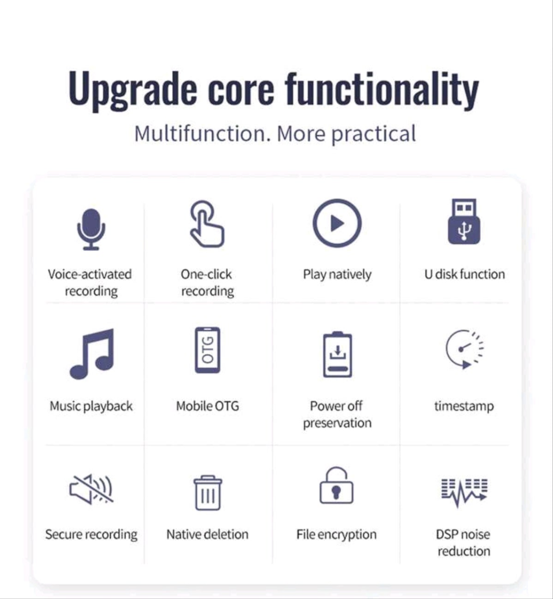 Rechargeable High-Definition Noise-Proof Recorder