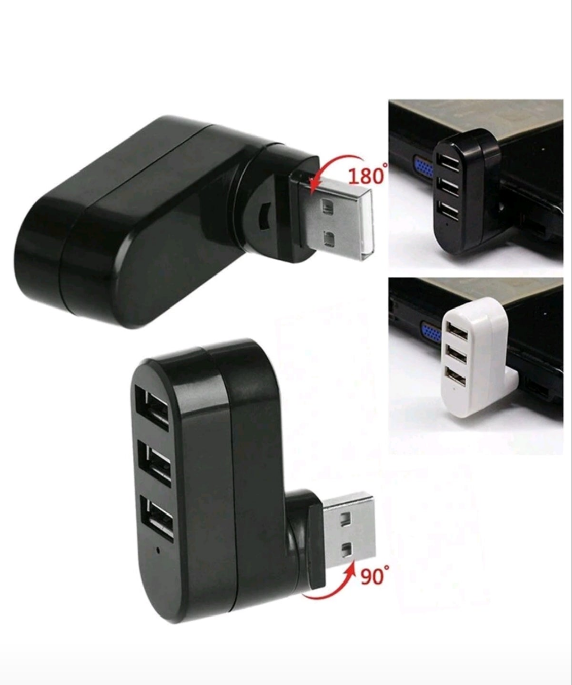 Portable 3-Port Hi-Speed USB Hub