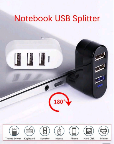 Portable 3-Port Hi-Speed USB Hub