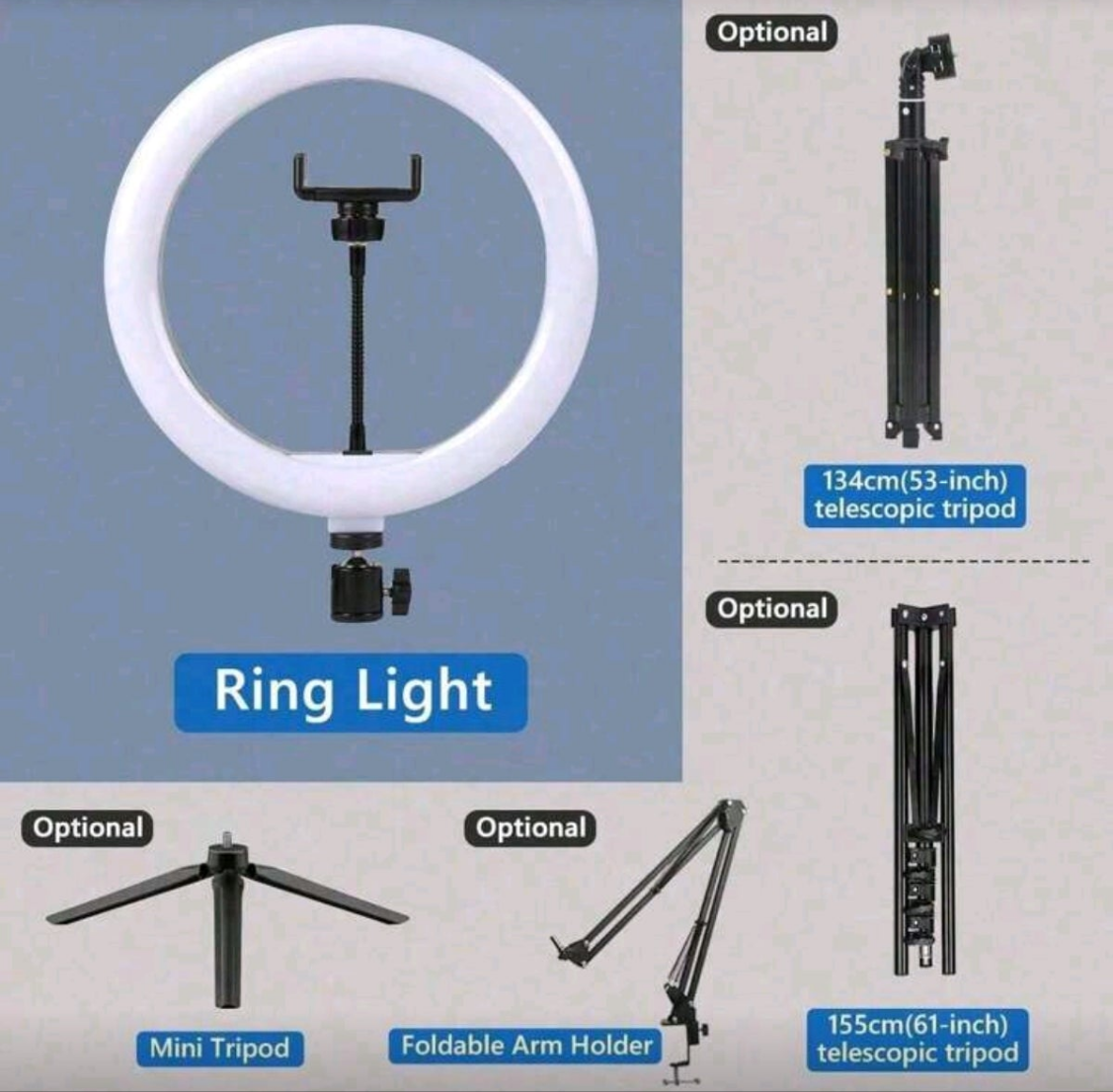 AXNEN 10inch Selfie Ring Light With Optional Tripod