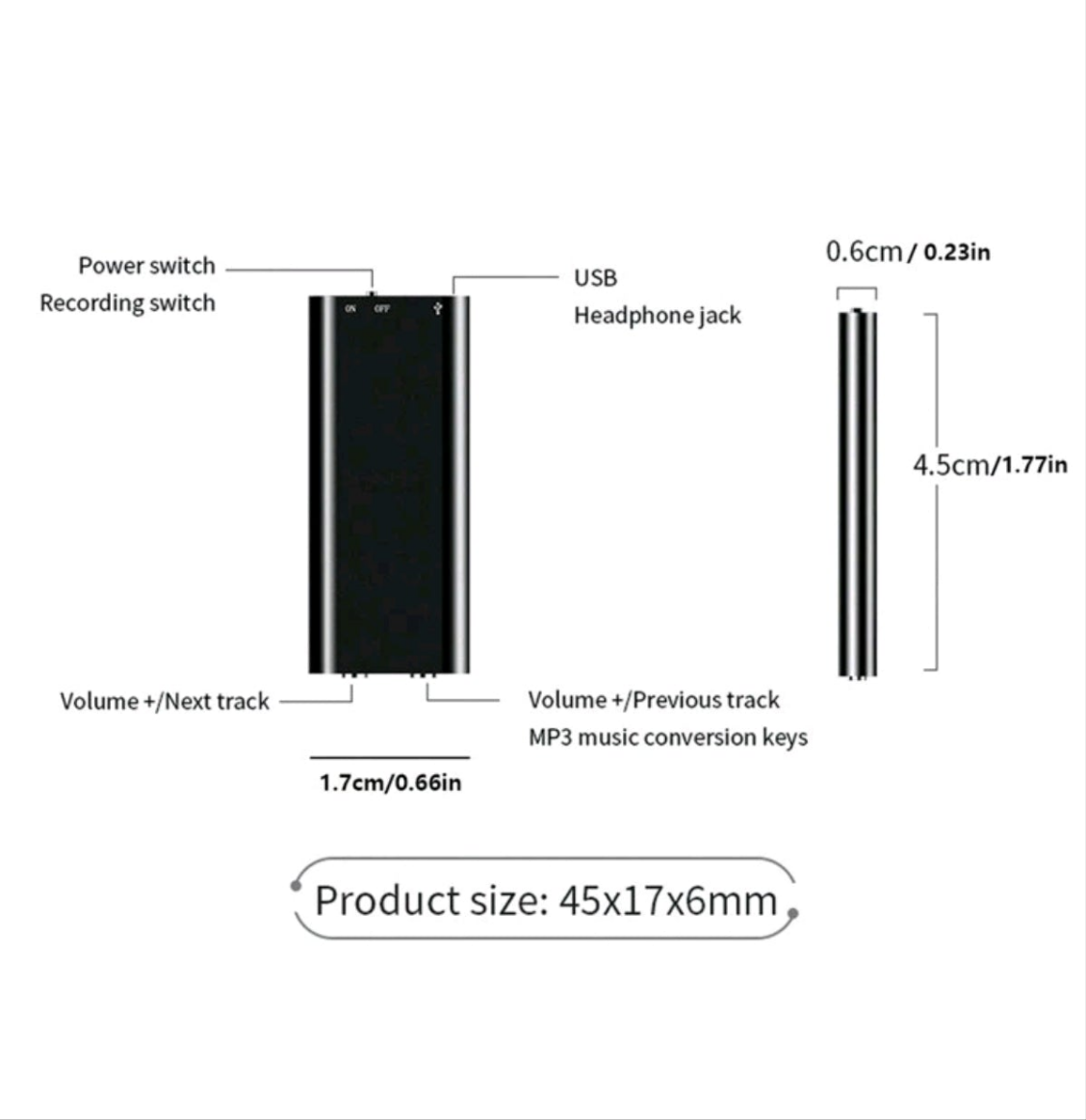 Rechargeable High-Definition Noise-Proof Recorder