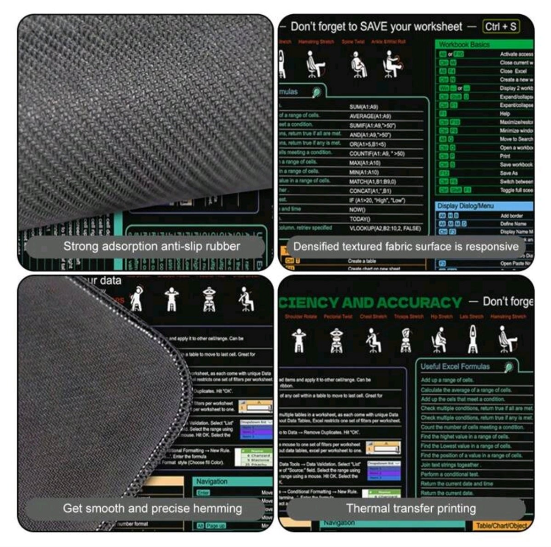 Office MultiFunctional Shortcut Key Mat