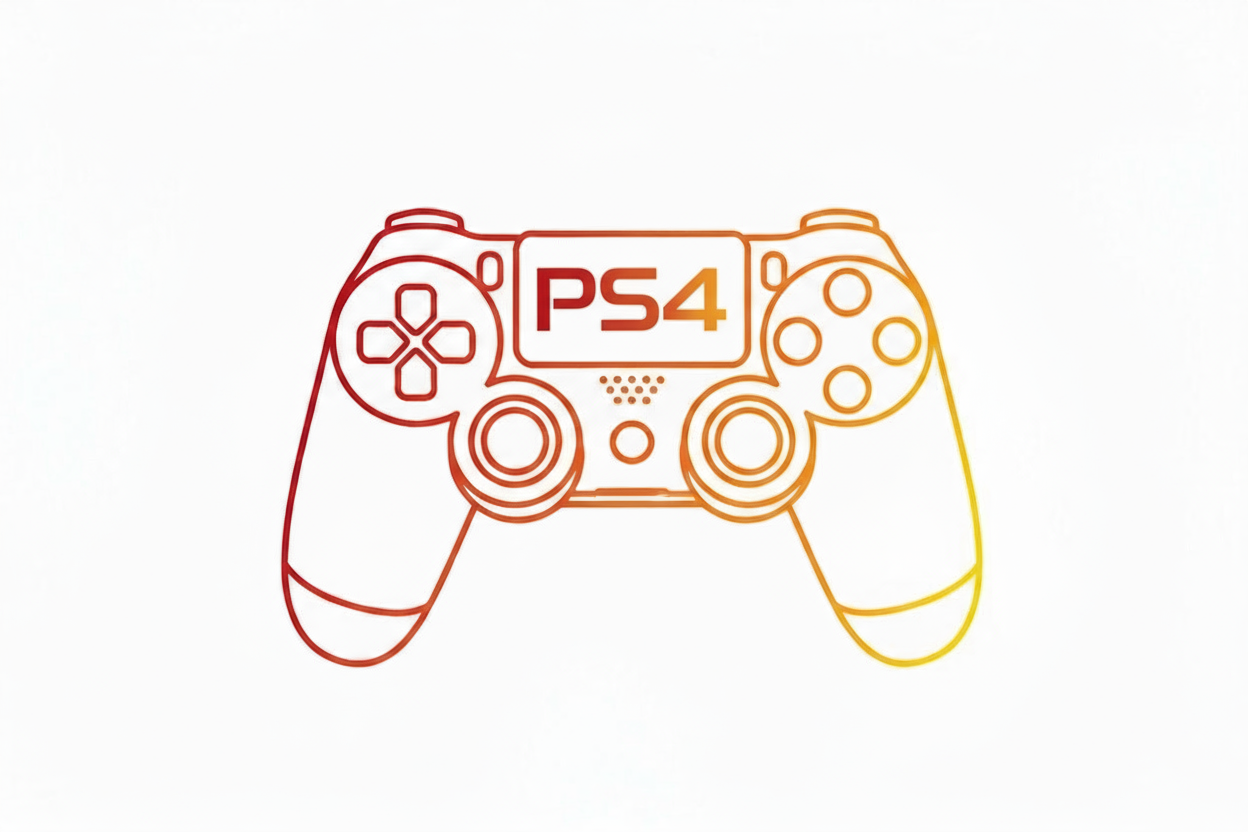 Change "PS4" Color To Red To Yellow Gradient Fill