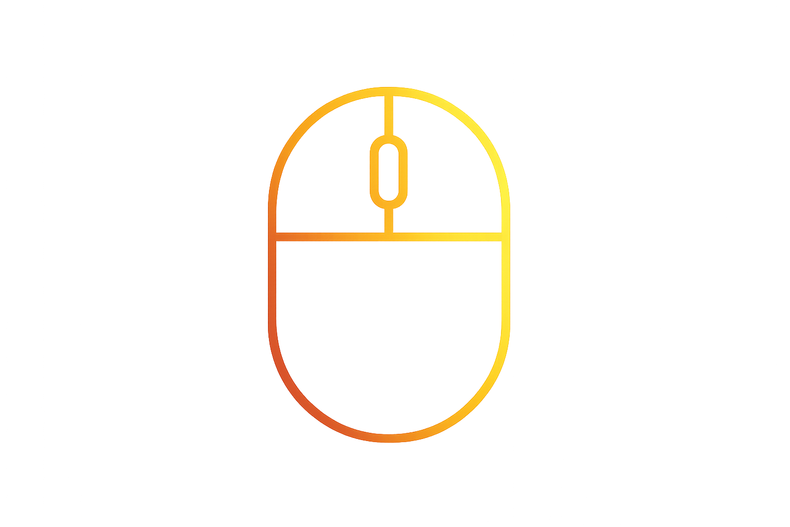 Mouse Icon Darken Red To Lighten Yellow Gradient Outline Color, No Fill Color