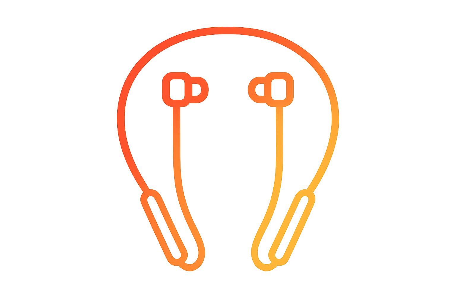 Neckband Bluetooth Earphone Icon Red To Yellow Gradient Outline