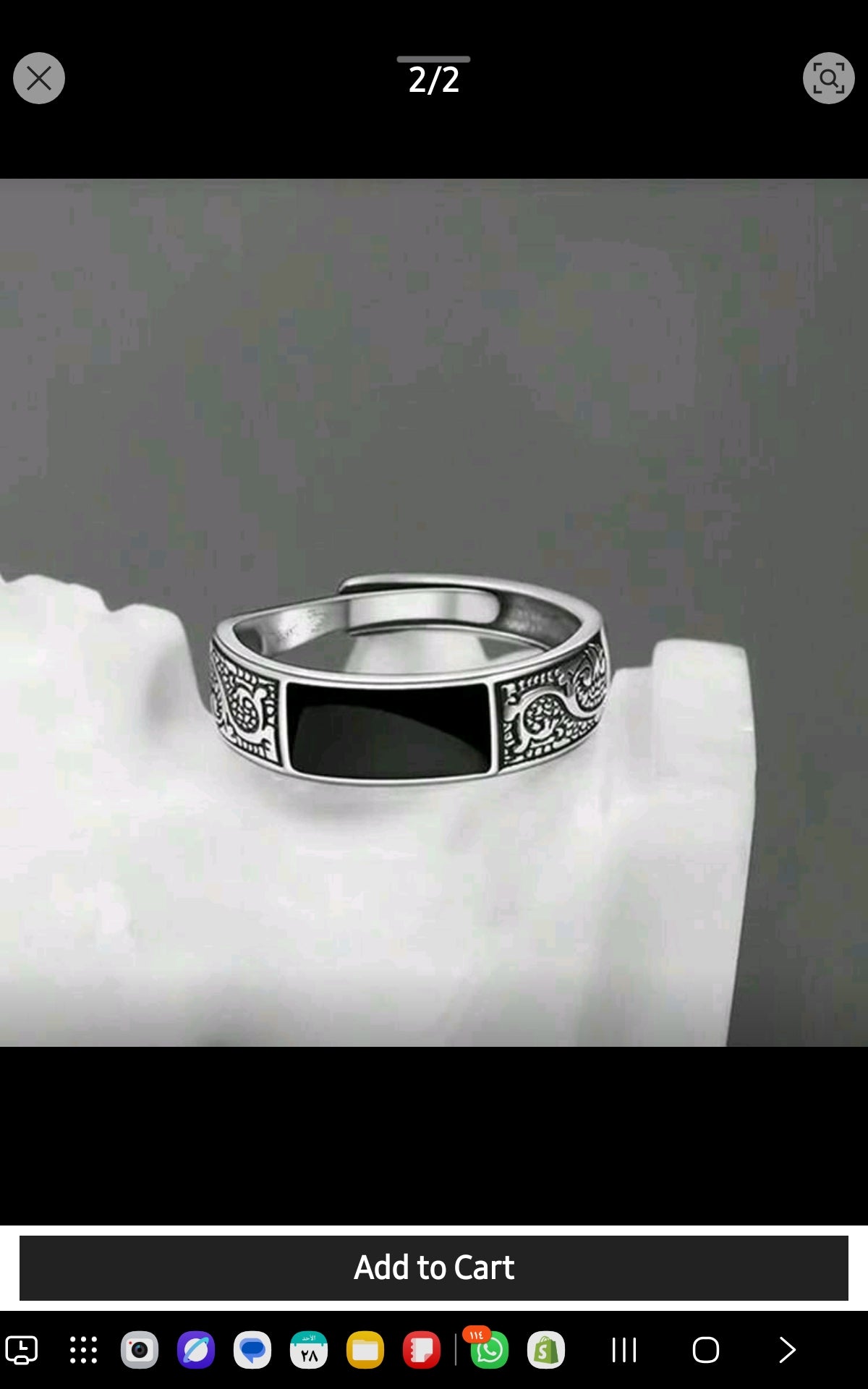 1pc Vintage Dragon Engraving Men's Opened Fashionable Ring