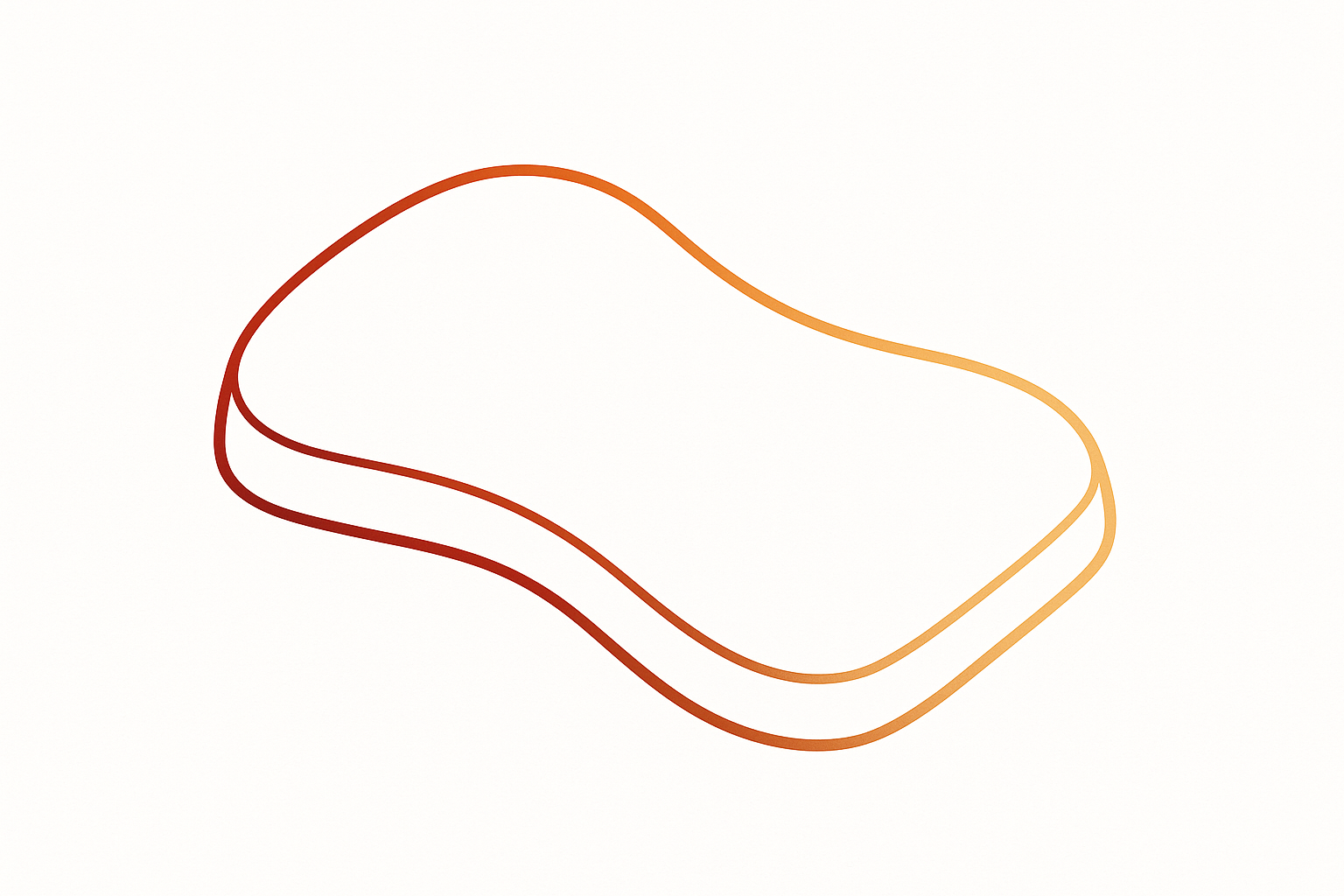 Wrist Pillow Darken Red To Lighten Yellow Gradient Outline, No Fill